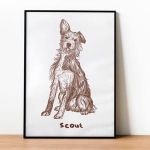 Retrato de perro personalizado, foto de mascota personalizada, retrato lindo de mascota, dibujo de línea de perro, regalo conmemorativo para mascotas, impresión de mascota personalizada, arte de pared de perro malo