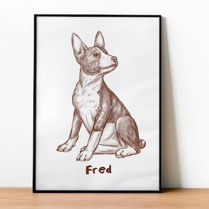 Retrato de mascota personalizado, retrato de perro dibujado a mano, foto de mascota personalizada, dibujo de líneas de perro, monumento conmemorativo para mascotas, arte de pared de perro personalizado, impresión de gato personalizada