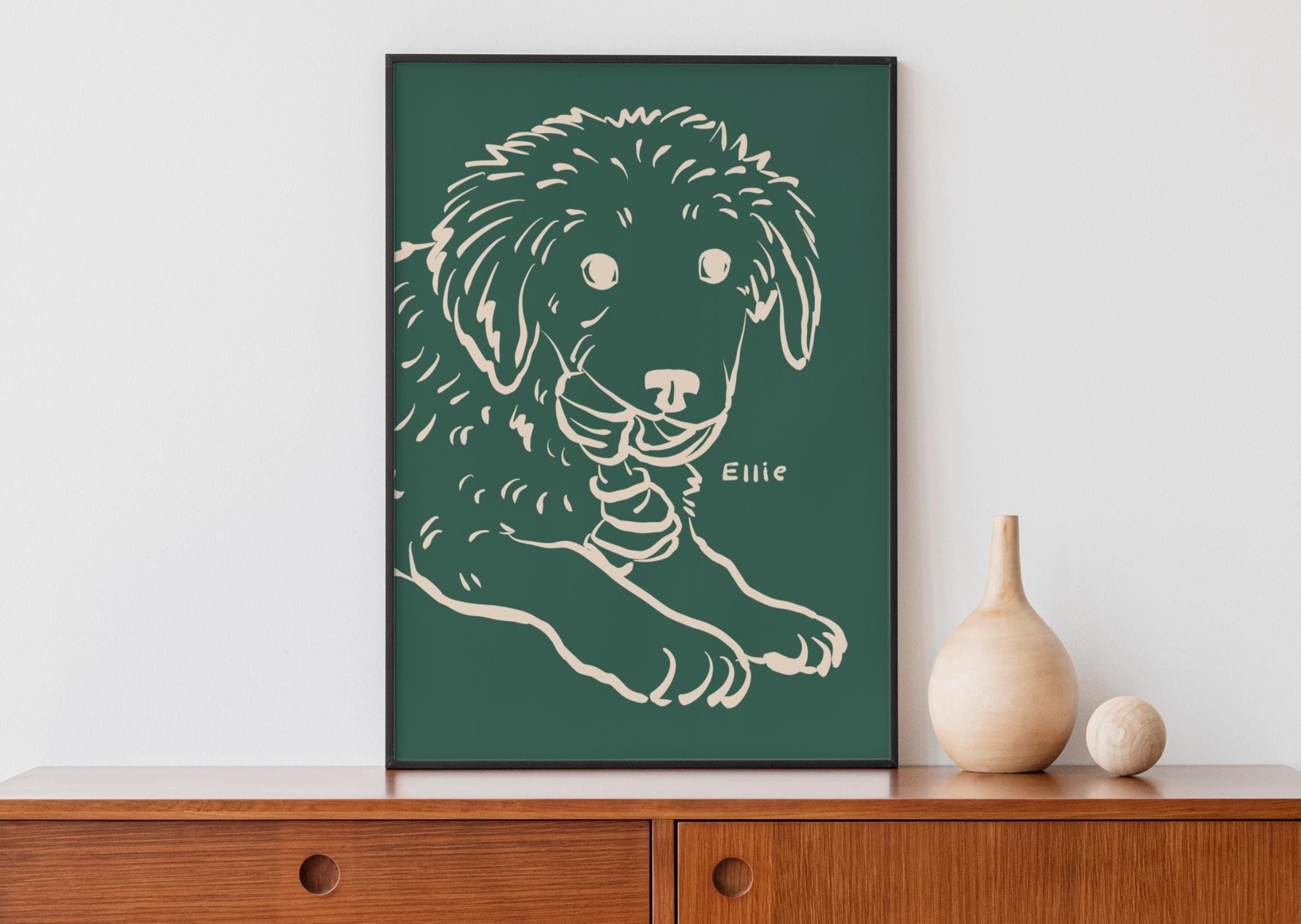 Custom Pet Portrait, Badly Drawn Pet Portrait, Personalized Dog Line Drawing, Pet Illustration, Cat Wall Prints, Dog Lover Gift, Pet Cartoon