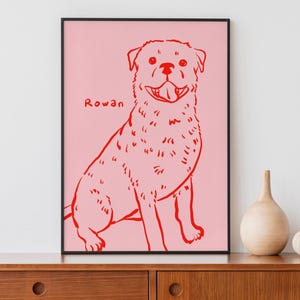 Personalized Pet Portrait, Custom Dog Portrait, Custom Line Drawing, Dog Wall Prints, Dog Lover Gift, Pet Drawing, Badly Drawn Pet Portrait