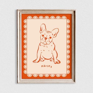 Custom Retro Pet Portrait, Cat Portrait, Dog Portrait, Pet Memorial, Colorful Pet Portrait, Custom Line Drawing, Trendy Pet Gift, Dog Prints