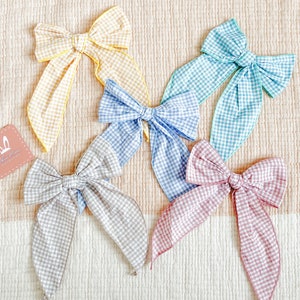Large Cotton Sailor Bow Hair Clips | Girls Hair Clips | Toddler Hair Clips | Fable Bow | Baby Girl Shower Gift |