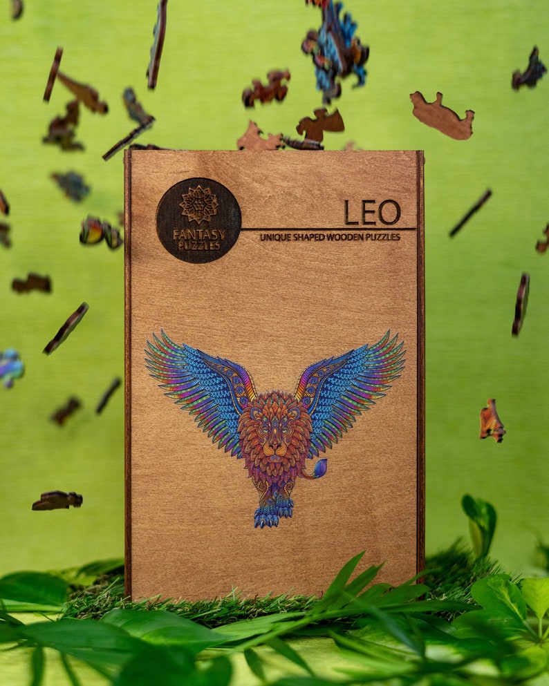 Wooden Jigsaw Puzzle LEO WINGED LION Best Gift for Kids - Etsy