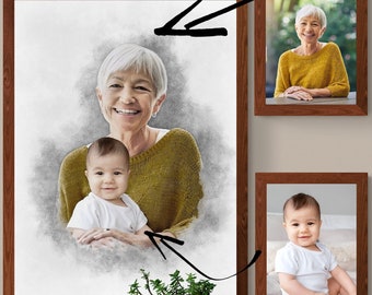 Liebsten zum Foto hinzufügen, Erinnerungsgeschenk für Papa Mama, Verlust des Vaters Mutter, Familienporträt von Fotos, Kombinieren von Fotos, Weihnachtsgeschenk, Liebe