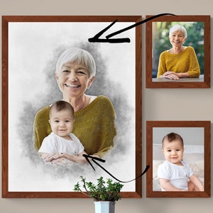 Add Loved One to Photo, Memorial Gift for Dad Mom, Loss of Father Mother, Family Portrait From Photos, Combine Photos, Christmas Gift, Love