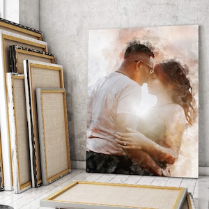 Custom Couple Portrait: Watercolor Painting from Photo (Digital Art)