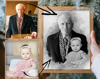 Retrato conmemorativo personalizado: agregue a su ser querido a la foto