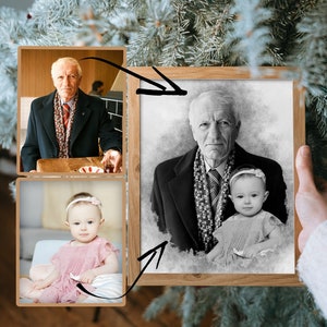 Christmas gift From Photos - Add Deceased Loved One to Photo - Add Person to Photo - Combine Photos -Gift for Mom and Dad - Add Someone to