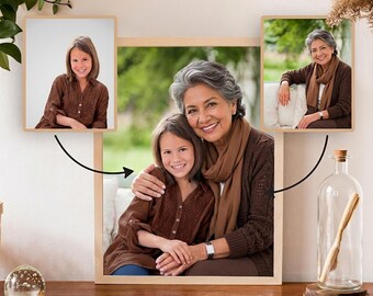 Custom Photo Merge Portrait, Memorial Tribute Artwork