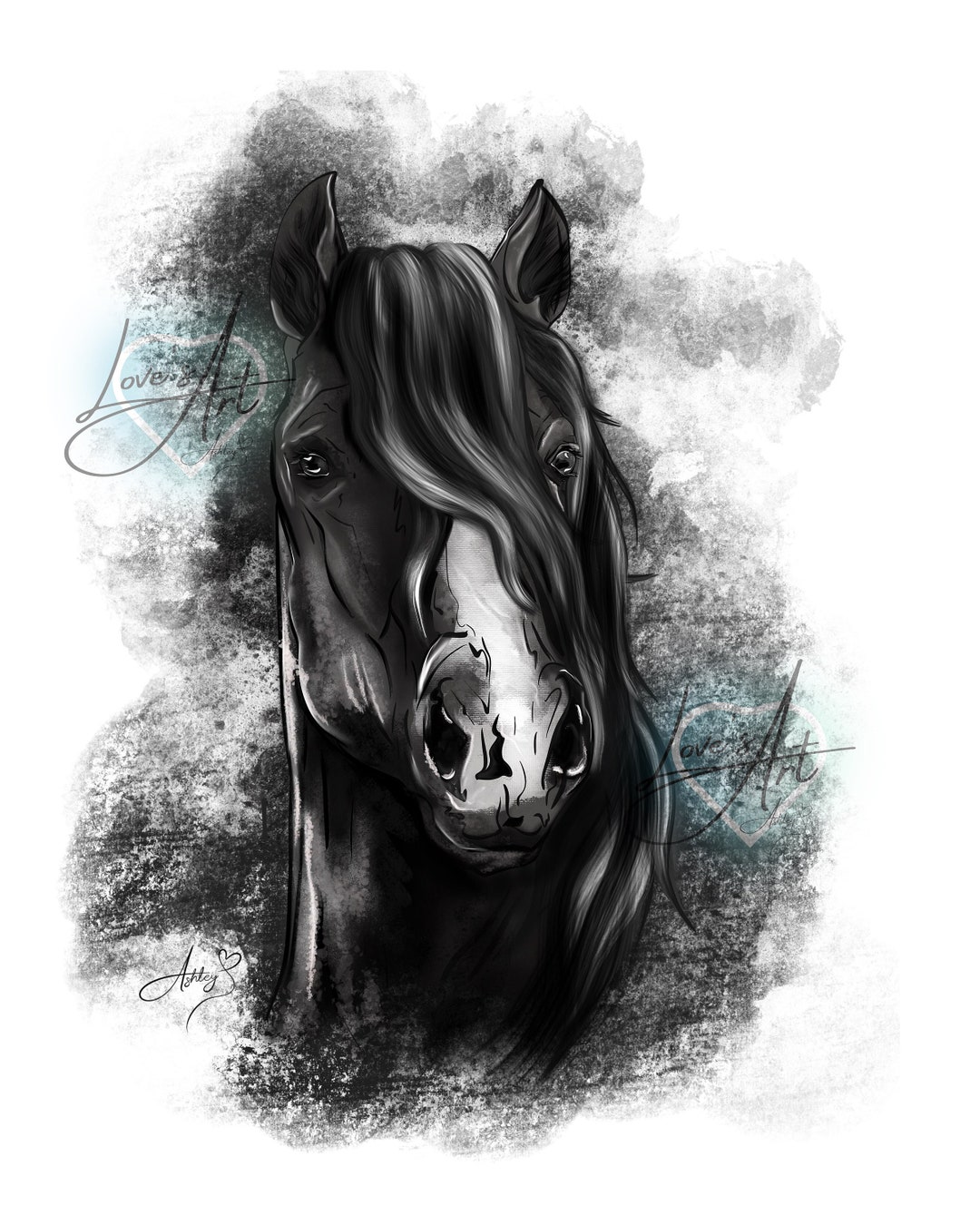 Horse Theme, Horse Head Shading, Dark Horse Face, Horse Decor, Cowgirl ...