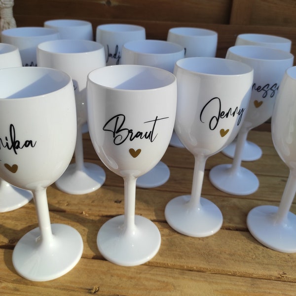 JGA Weinglas, Becher, Weinbecher, Junggesellinnenabschied, personalisiert, Trauzeugin, Event