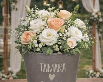 Wedding pot | Gift flower pot for weddings | Wedding gift | Concrete look | Wedding gift idea | Bride and groom | Personalization
