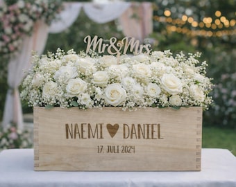 Wedding box, gift box, bride and groom, birthday, christening, first day of school, gift idea, personalized wedding gift, retirement