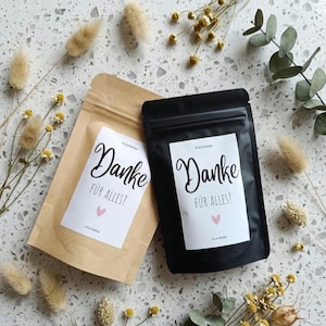 Kaffee- & Tee-Geschenktütchen mit Botschaft | Kleines Dankeschön, Muttertag, Ostern, Geburtstag | Personalisiertes Mitbringsel | Du bist tol