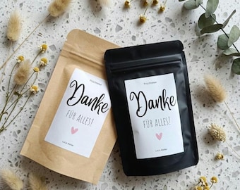 Kaffee- & Tee-Geschenktütchen mit Botschaft | Kleines Dankeschön, Muttertag, Ostern, Geburtstag | Personalisiertes Mitbringsel | Du bist tol