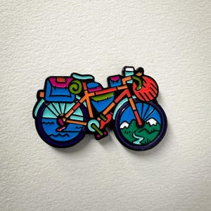 Bikepacking Bicycle Cycling Enamel Pin