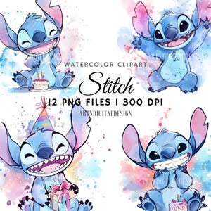 12 Stich Splash und Aquarell Clipart, PNG, digitales Design, hohe Auflösung, Sublimation, Sofort Download, kommerzielle Nutzung