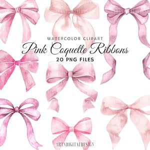 Imágenes prediseñadas de lazos de acuarela rosa, gráficos de lazos de acuarela, imágenes prediseñadas de lazo rosa pastel suave, marcos de cinta, archivos PNG