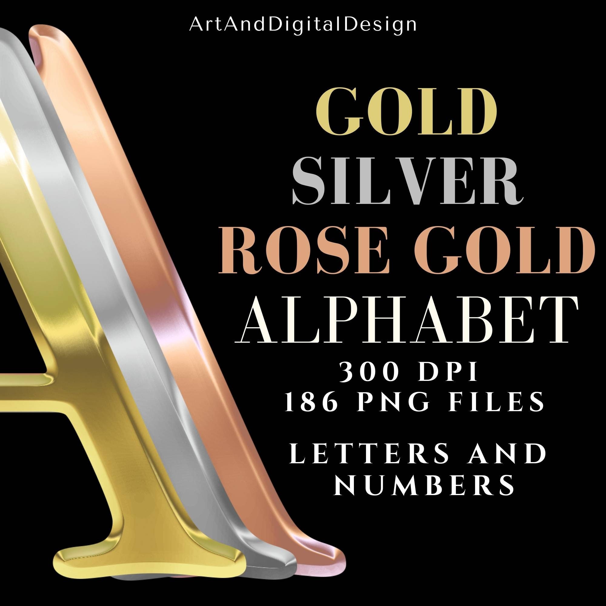 Gold Metallic Font - Etsy
