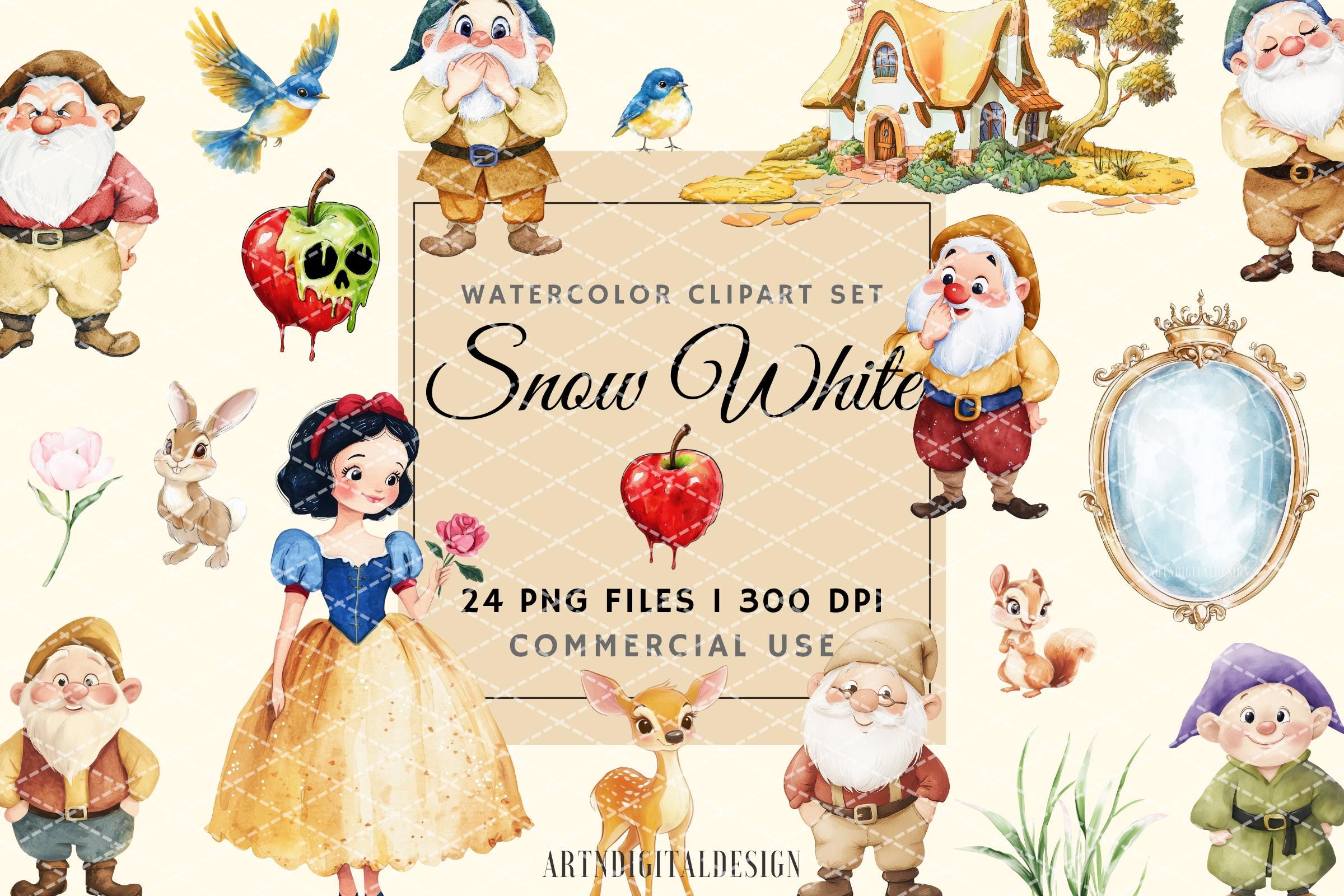 Blancanieves sin costuras - Etsy México, image size:2400x1600