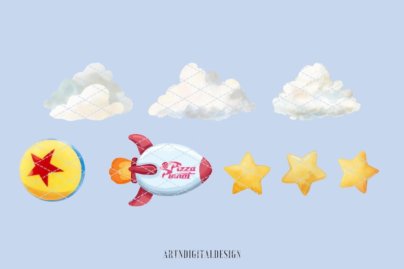 Akwarela Toy Story PNG Clipart, Woody, Jessie, Obcy, Buzz Lightyear, Forky, Slinky, Rex, Bo Peep, Pan i Pani Ziemniak, Dekoracja na przyjęcie urodzinowe zdjęcie 3