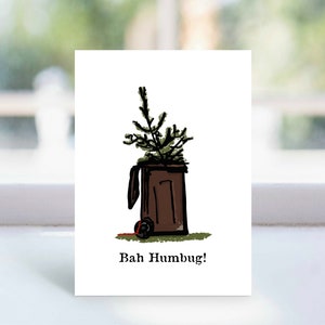Bah Humbug Christmas card | 6 x 8” | Blank card | Card with envelope | Funny Christmas card | Christmas print | Scrooge | Digital card