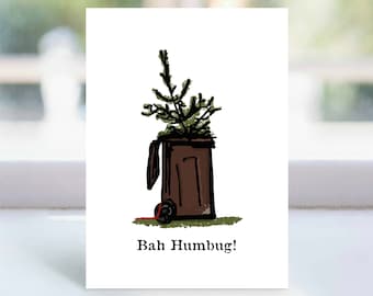 Bah Humbug Christmas card | 6 x 8” | Blank card | Card with envelope | Funny Christmas card | Christmas print | Scrooge | Digital card