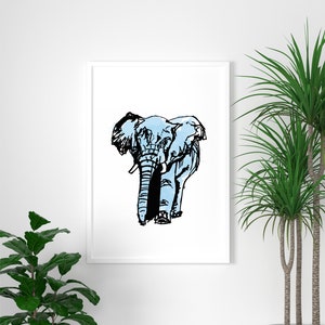 Elephant watercolour art print | elephant gift | home decor | animal art | watercolour painting | elephant wall art | Elephant poster