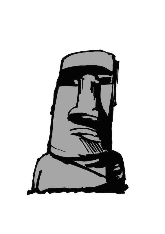 Moai Emoji Art Prints for Sale