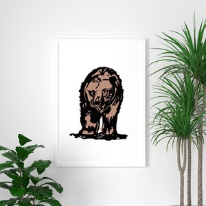 Bear watercolour art print | grizzly bear wall art | forest bear print | kids bear print | woodland animal | nursery art | cute bear print