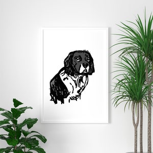 Springer spaniel watercolour art print | springer gift | fine art | pet portrait | illustration | dog lover | English springer | pedigree