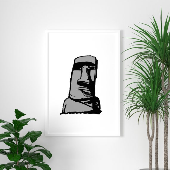 Moai Emoji Logo Silhouette For Download @