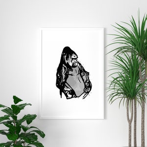 Gorilla watercolour art print | Gorilla wall art | Safari animal print | Nursery print | Wild animal print |Silverback gorilla |Jungle print