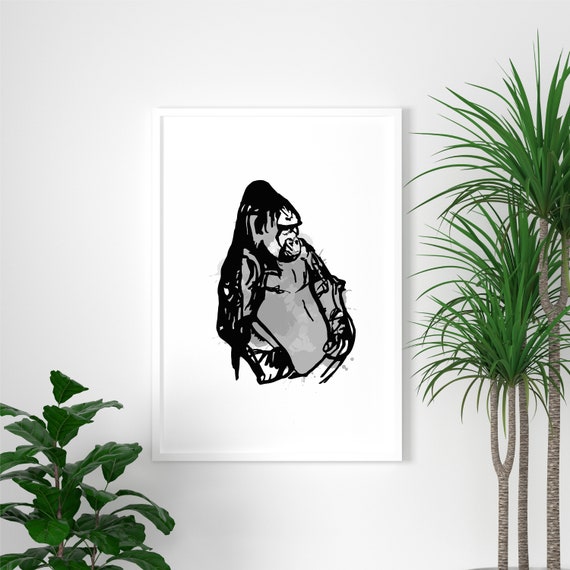 Gorilla watercolour art print | Gorilla wall art | Safari animal print | Nursery print | Wild animal print |Silverback gorilla |Jungle print