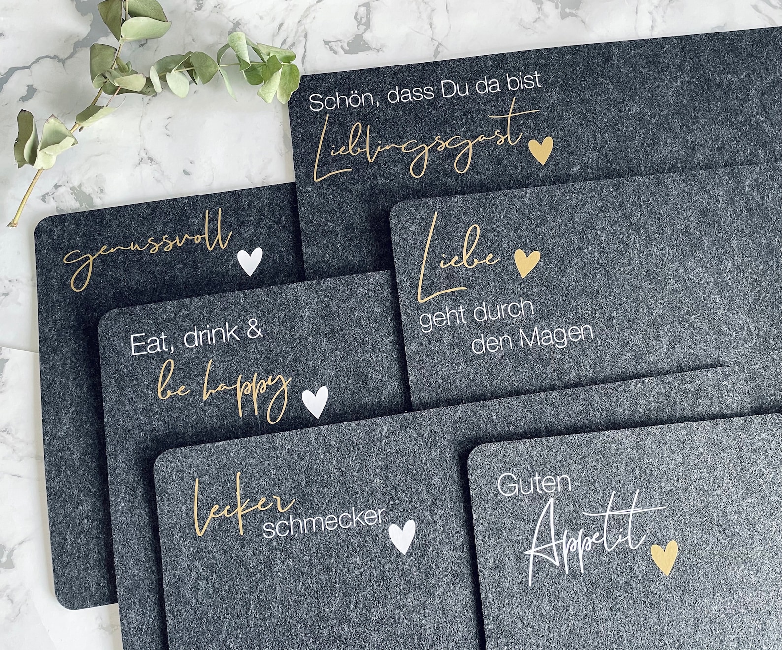 Platzset Filz individuelle Sprüche im Set 6Stk. oder 8Stk. / Etsy