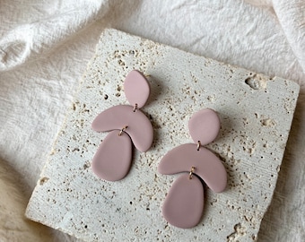 Abstract Pebble Earrings | Minimalist Polymer Clay Studs