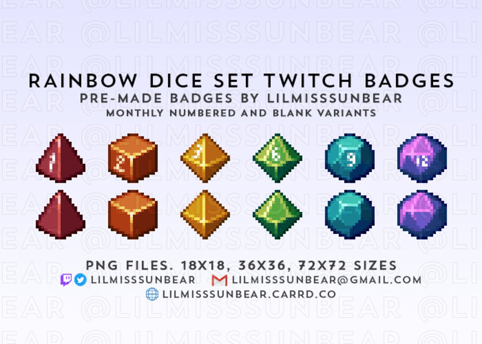 Dnd TTRPG Rainbow Dice Set Twitch Sub Badges Bit Badges Etsy