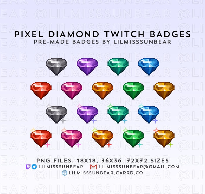 Sonic Chaos Emerald Twitch SUB/BIT Badges Cheer Badge Emote 