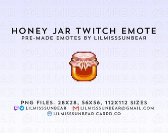 Honey Jar Pot - Twitch Emote | P2U Twitch Subscriber, Bits Tier Reward, Channel Points Icon | Pixel Art Emote for Streaming