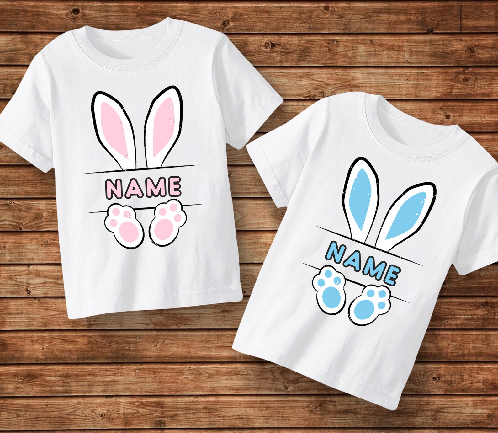 Cute Easter Bunny Kids Shirts Custom Name Easter shirt for Etsy