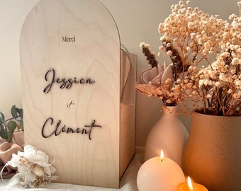 De Urn - Bruiloft urn, doop... - Gepersonaliseerde urn - Houten urn en gedroogde bloemen