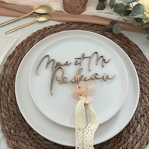 The Cake topper - Personalized cake topper - Wooden cake topper - Wedding, baptism, birthday... - Wood and dried flowers