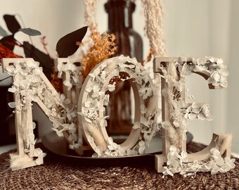 La Lettre Fleurie Letter Decoration Letter Dried Flowers Etsy Norway