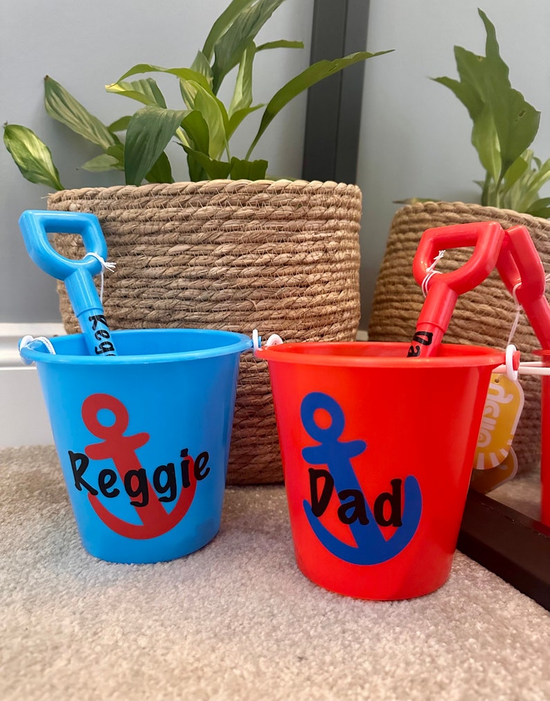 Personalised Bucket and Spade gift Set Customised Fun for Every AdventureBeach toys Sand toys Water toys Gift Personalised gift image 1