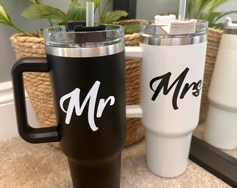 Mr & Mrs Stanley Cup Dupe Set 40oz| Bridegroom| Wedding gift| Persoanlised gift| Honeymoon|Mr Mrs