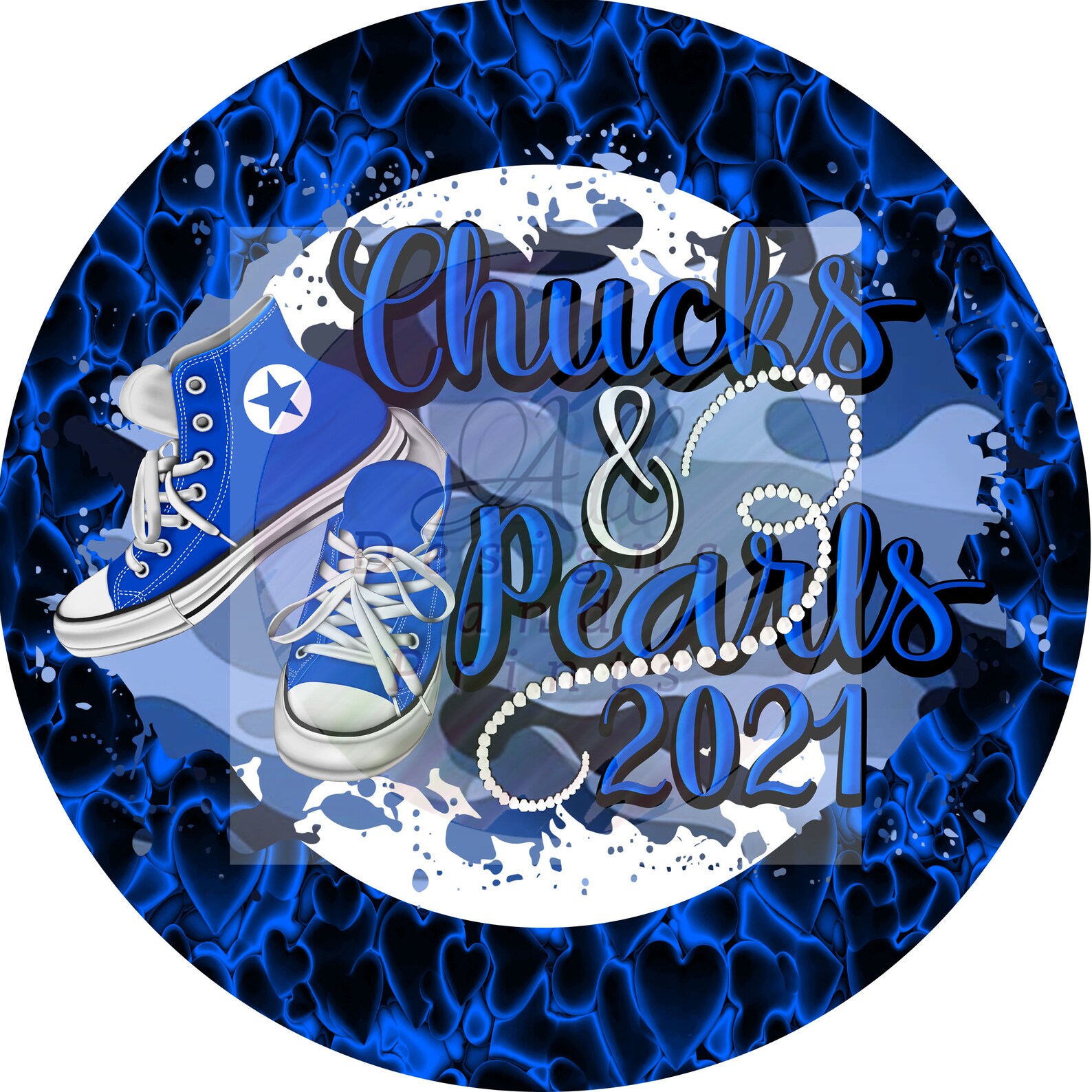 Chucks and Pearls Wreath Sign blue chucks pearls Etsy