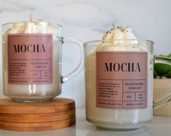 Mocha Inspired Soy Wax Candle - Coffee & Chocolate Scent