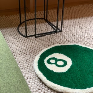 Custom 8 Ball Tufted Rug - Handmade Decor Personalised Gift