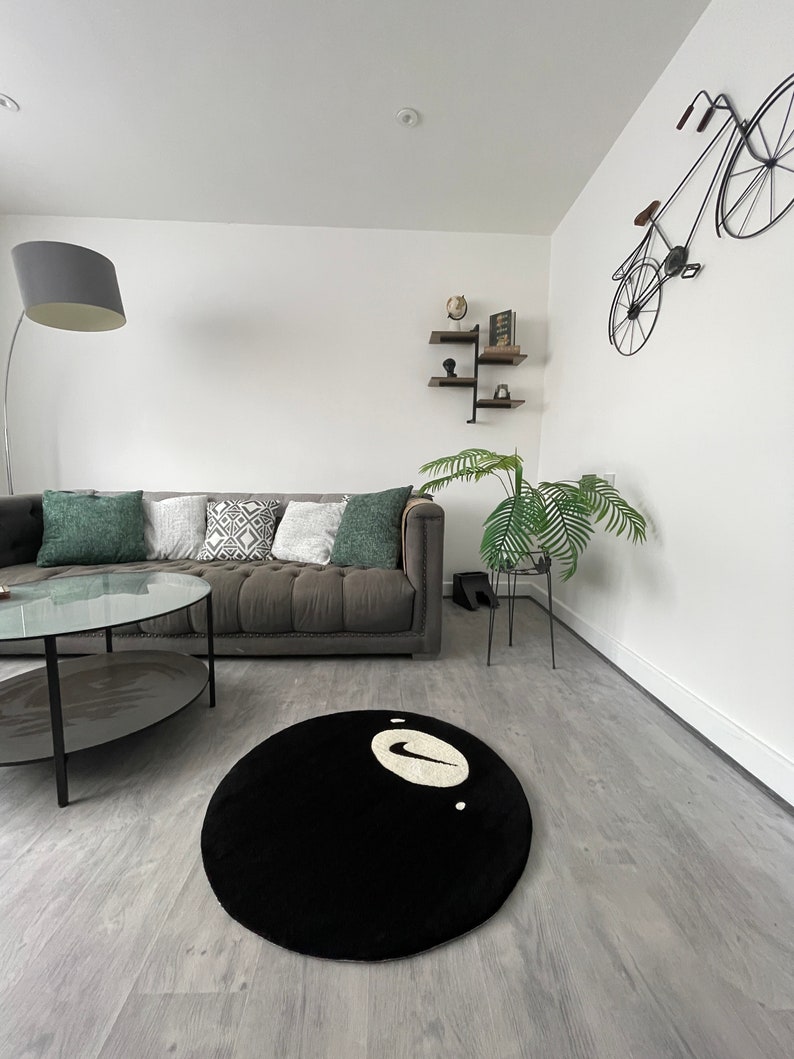 Custom 8 Ball Swoosh Tufted Rug_handmade Decor Personalised Gift ...