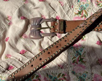 Rare Y2K Betsey Johnson Leather Belt With a Pink Bow Buckle  display picture 3